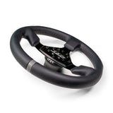 Round utv steering wheel in leather finish 