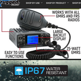 Rugged GMR25 Waterproof GMRS Mobile Radio