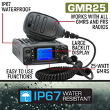 Radio Kit Lite - GMR25 Waterproof GMRS Band Mobile Radio with Stealth Antenna