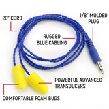 AlphaBud Foam Earbud Speakers - Mono