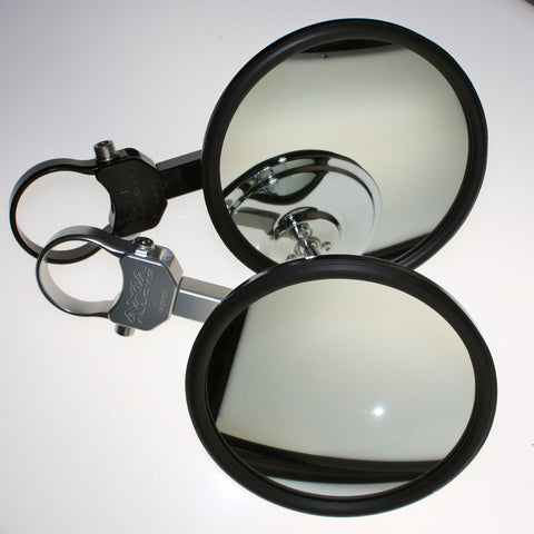 Extended Billet Arm 5.0″ Round CONVEX GLASS Side Mirror