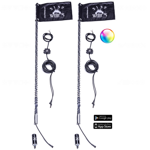 5150 LED Whips (Pair) (187 | Bluetooth)