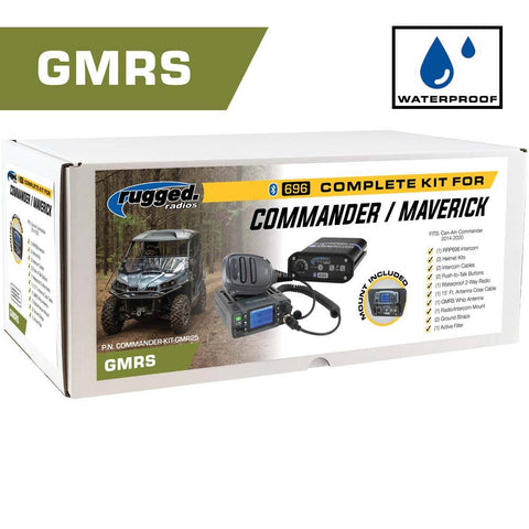 *Waterproof GMRS Radio* Can-Am Commander Complete UTV Communication Kit